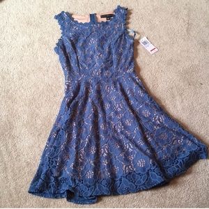 City Studio Blue Lace Dress